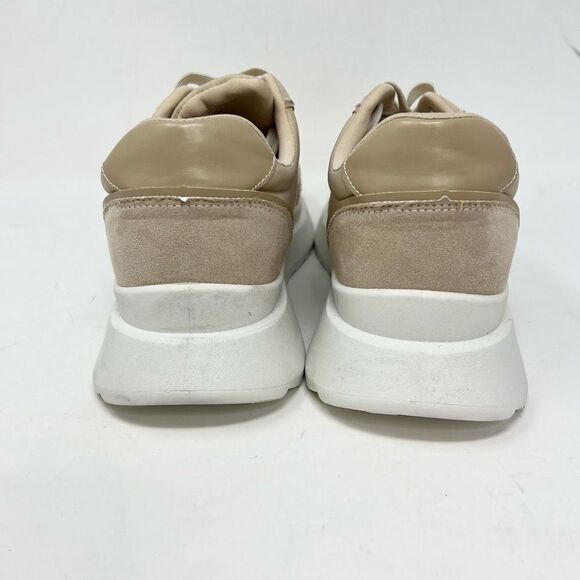 Madden Girl Angiee Sneakers Womens 10 Beige Lace-Up Platform Round Toe - Picture 2 of 11